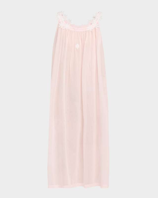 Camilla-1 Floral Applique Cotton Nightgown